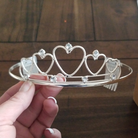 Claire's Accessories Princess Tiara Silver Rhinestone Heart Poshmark